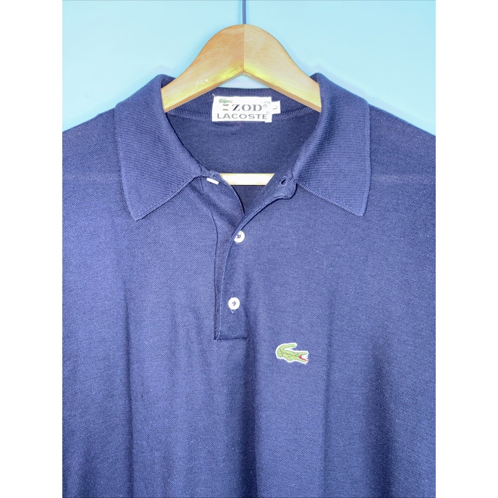 Lacoste Navy Blue Polo with Green Crocodile Logo